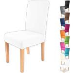 Gräfenstayn Stretch-Stuhlhusse Charles - runde und eckige Stuhllehnen - bi-elastische Passform mit Öko-Tex Siegel Standard 100: „Geprüftes Vertrauen“ (Weiß)