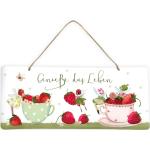 Grätz Blechschild Wanddeko Erdbeere Genieße das Leben ca 15 c 35 cm mit Prägung