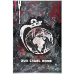 Bunte Nachhaltige Weltkarte Poster mit Graffiti-Motiv glänzend 30x45 