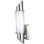 Silberne Moderne GRAFNER Runde Außenwandleuchten & Außenwandlampen aus Edelstahl E27 