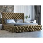 Braune GrainGold Betten mit Bettkasten aus Stoff 200x200 