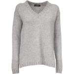 Reduzierte Graue Gran Sasso V-Ausschnitt Kaschmir-Pullover aus Wolle für Damen Größe XXL 