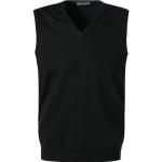 Schwarze Unifarbene Elegante Gran Sasso V-Ausschnitt Feinstrickpullover für Herren Größe XL 