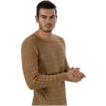 Braune Gestreifte Gran Sasso Strickpullover aus Wolle für Herren Größe 3 XL für den für den Winter 