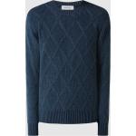 Reduzierte Marineblaue Melierte Gran Sasso Kaschmir-Pullover aus Wolle für Herren Größe XL für den für den Herbst 