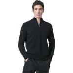 Schwarze Gran Sasso Rollkragen Kaschmir-Pullover mit Reißverschluss aus Wolle für Herren Größe 4 XL 