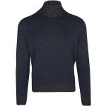 Blaue Langärmelige Gran Sasso Rollkragen Kaschmir-Pullover aus Wolle für Herren Übergrößen für den für den Herbst 