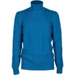 Reduzierte Blaue Gran Sasso Rollkragen Zopfpullover aus Wolle für Herren Größe 3 XL 