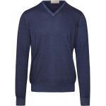 Reduzierte Blaue Gran Sasso V-Ausschnitt Kaschmir-Pullover aus Wolle für Herren Größe 3 XL 