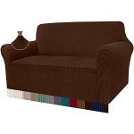 Reduzierte Schokoladenbraune Karo Moderne Sofabezüge 2 Sitzer strukturiert aus Polyester 1-teilig 