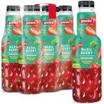granini Sensation Basil Berry (6 x 0,75l), 32% Frucht, Basilikum, Erdbeere, Party-Drink, vegan, laktosefrei, mit Pfand