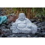 Graue Asiatische 60 cm Buddha-Gartenfiguren aus Granit 