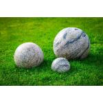 Graue Gartenkugeln aus Granit 3-teilig 