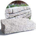 Hellgraue Mauersteine glänzend aus Granit 