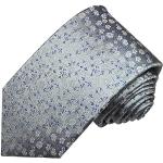 Grau blaues Krawatten Set 2tlg floral Seidenkrawatte + Einstecktuch Paul Malone