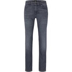Graue Regular-Fit Jeans aus bequemem Stretch-Denim