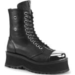 Schwarze Demonia Schuhe aus Leder Größe 42 