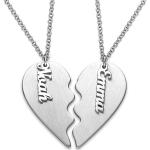 Silberne Herzketten matt aus Silber personalisiert für Damen 