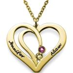 Goldene Herzketten vergoldet personalisiert für Damen zum Valentinstag 
