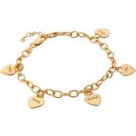 Reduzierte Goldene Herz Armbänder aus Silber graviert für Damen 