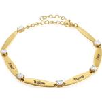 Reduzierte Goldene Edelstein Armbänder vergoldet mit Zirkonia personalisiert für Damen 