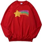 Gravity Falls Mabel Rainbow Star Crewneck Sweatshirt Pullover, Rot/Ausflug, einfarbig (Getaway Solids), XXX-Large