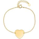 Goldene UNIQUE Herz Armbänder vergoldet aus Silber graviert für Damen 