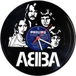 GRAVURZEILE Wanduhr aus Vinyl - ABBA Upcycling Des