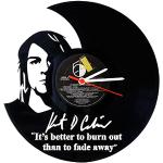 GRAVURZEILE Wanduhr aus Vinyl - Kurt Cobain Upcycling Design - Handmade Vintage-Uhr - Wanddekoration im Retro-Design für Musikfans - Geschenk für Sie & Ihn - Made in Germany