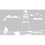 Weiße Maritime Wandtattoos Leuchtturm mit Leuchtturm-Motiv 