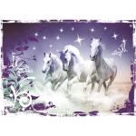 GRAZDesign Wandtattoo Pferde, Wandsticker für Mädchen Kinderzimmer | Poster selbstklebend | Wandaufkleber Lila Farben - 79x57cm