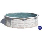 Weiße Runde Stahlwandpools & Frame Pools verzinkt aus Metall mit Sandfilter 
