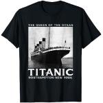 Schwarze Vintage Titanic T-Shirts für Damen Größe S 