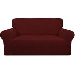 Bordeauxrote Sofabezüge 2 Sitzer aus Stoff maschinenwaschbar 1-teilig 