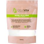GreatVita MSM Pulver 1000g | 99,9% rein/Premium Qualität/Methylsulfonylmethan, organischer Schwefel ohne Zusätze