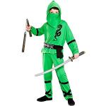 Grüne Ninja-Kostüme für Kinder Größe 110 