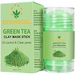 Porentief reinigende Vegane Tonerde Maske mit Grüner Tee gegen Mitesser 