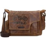 Reduzierte Braune Vintage Greenburry Messenger Bags & Kuriertaschen aus Leder mit Außentaschen für Herren 