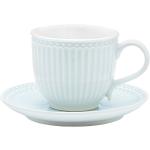 Pastellblaue Moderne Teetassen aus Porzellan 
