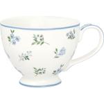 Weiße Blumenmuster Skandinavische GreenGate Teetassen aus Porzellan spülmaschinenfest 