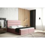 Rosa Moderne Polsterbetten mit Bettkasten aus Stoff 140x200 mit Härtegrad 3 