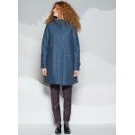 Blaue Elegante Wasserdichte Bio Nachhaltige Lodenmäntel aus Wolle für Damen Größe XS für den für den Herbst 
