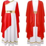 Rote Mittelalterkleider aus Polyester für Mädchen 
