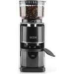 BEEM GRIND-PERFECT Elektrische Kaffeemühle - 250 g | 35-stufige Mahlgradeinstellung, Kegelmahlwerk, Mengendosierung per Drehrad einstellbar (2-12 Tassen) | Direkt in Siebträger mit Ø 52-58 mm mahlen