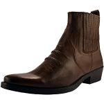 Braune Bestickte Spitze Cowboy-Boots & Cowboystiefeletten aus Leder für Herren Größe 43 