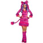 Pinke Alice im Wunderland Grinsekatze Faschingskostüme & Karnevalskostüme aus Kunstfell für Damen 
