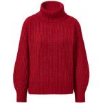 Reduzierte Rote TCHIBO Nachhaltige Rollkragen Grobstrickpullover aus Wolle für Damen Größe S 