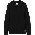 Schwarze COS V-Ausschnitt Kaschmir-Pullover aus Wolle für Damen Größe XS 
