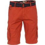 Rote Jeans-Bermudas mit Gürtel mit Reißverschluss aus Baumwolle für Herren für den für den Sommer 