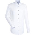 Größe 40 Jacques Britt Business Hemd Custom Fit Weiss mit Besatz Twill extra langer Arm normal geschnitten Kentkragen 100% Baumwolle Bügelleicht